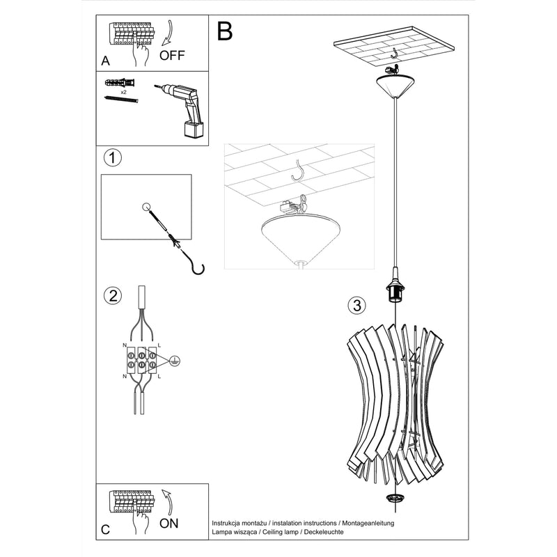 ORIANA houten hanglamp