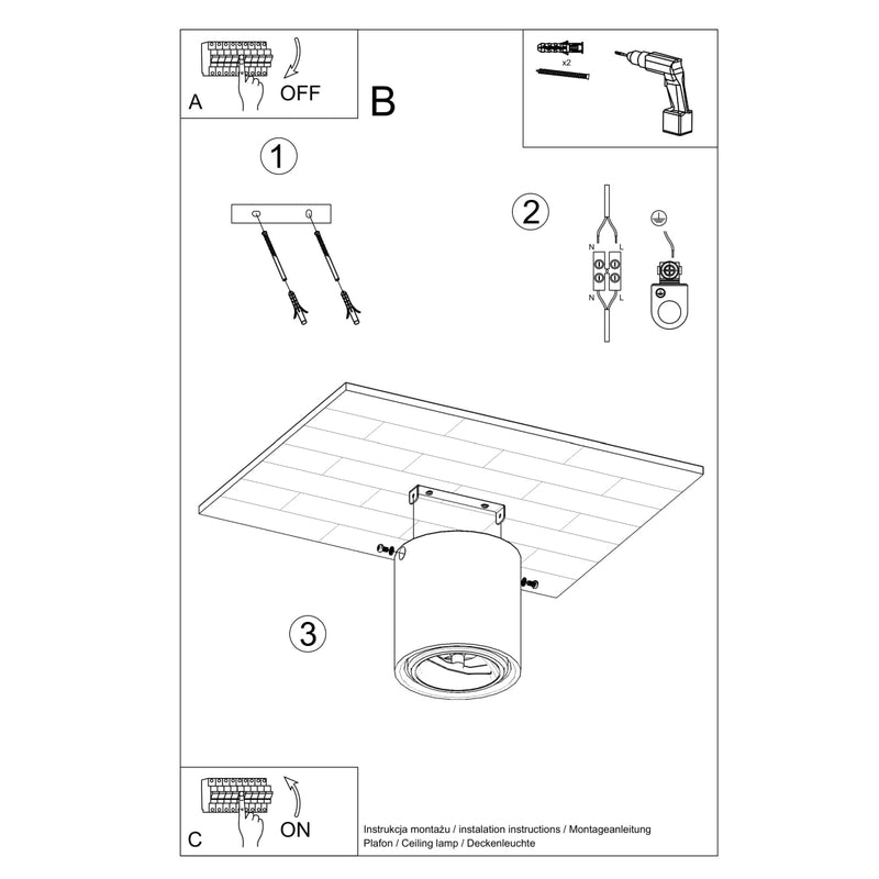 Deckenleuchte CULLO Beton