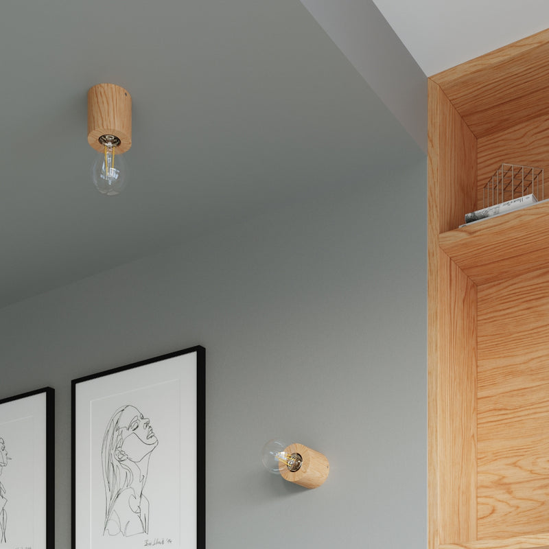 Ceiling light SALGADO natural wood