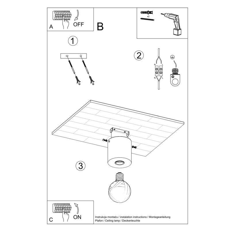 Ceiling light SALGADO concrete