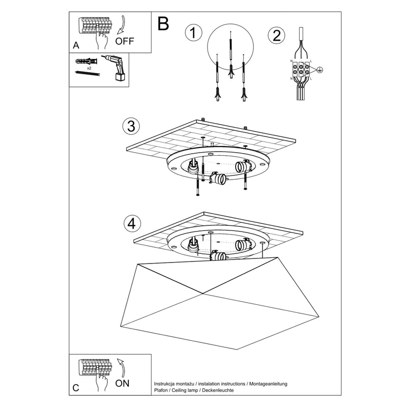 Ceiling light HEXA 45 white