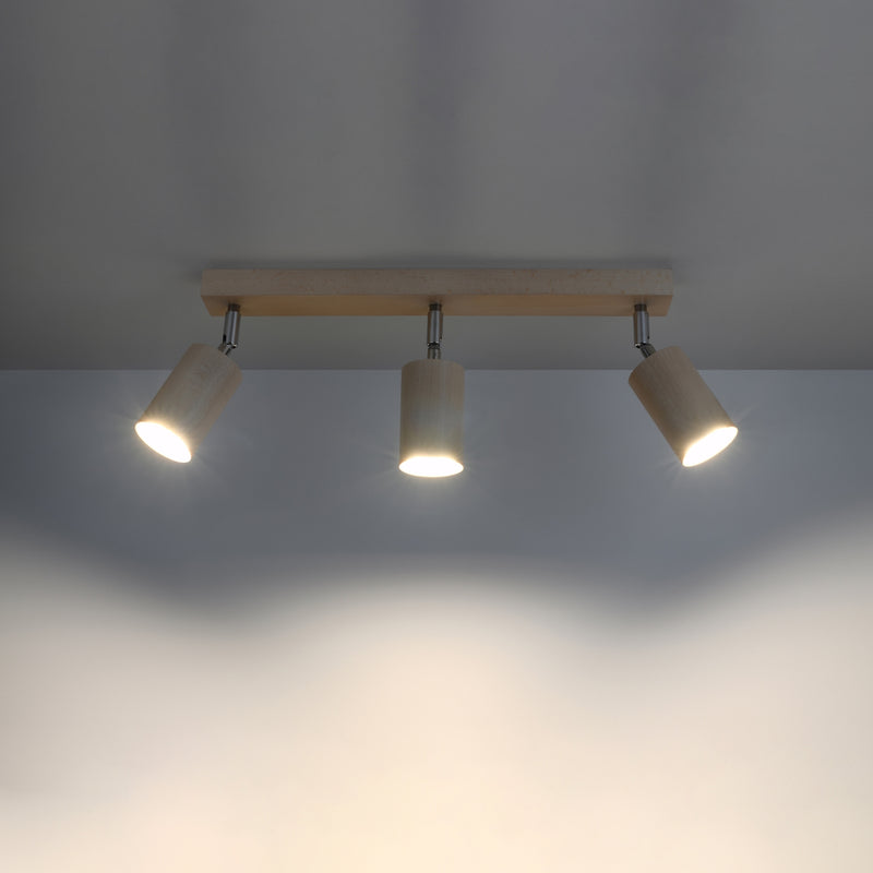 Ceiling light BERG 3 natural wood