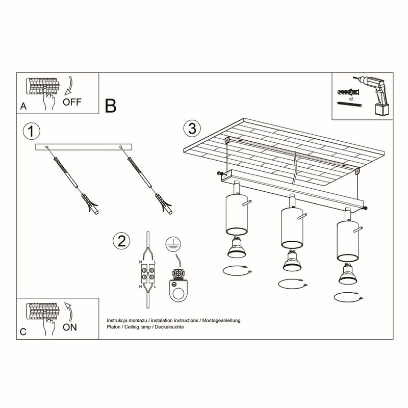 Plafondlamp RING 3 chroom