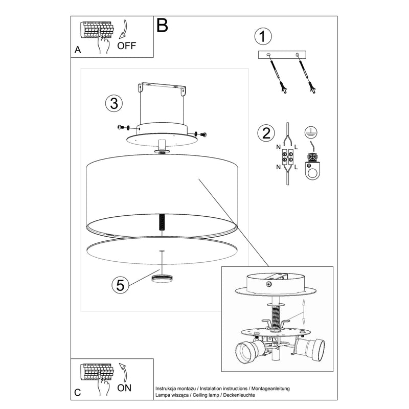 Plafondlamp SKALA 30 zwart