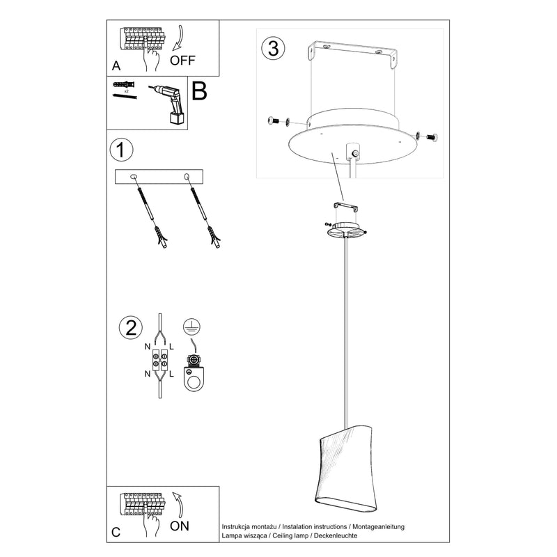 Kroonluchter BLUM 1 wit