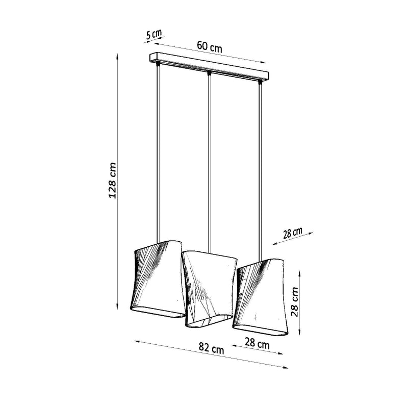 Kroonluchter BLUM 3 wit