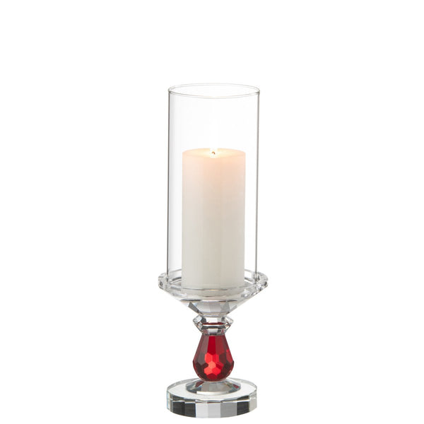 J-Line Candle Holder Marie Crystal Red/Transparent Small