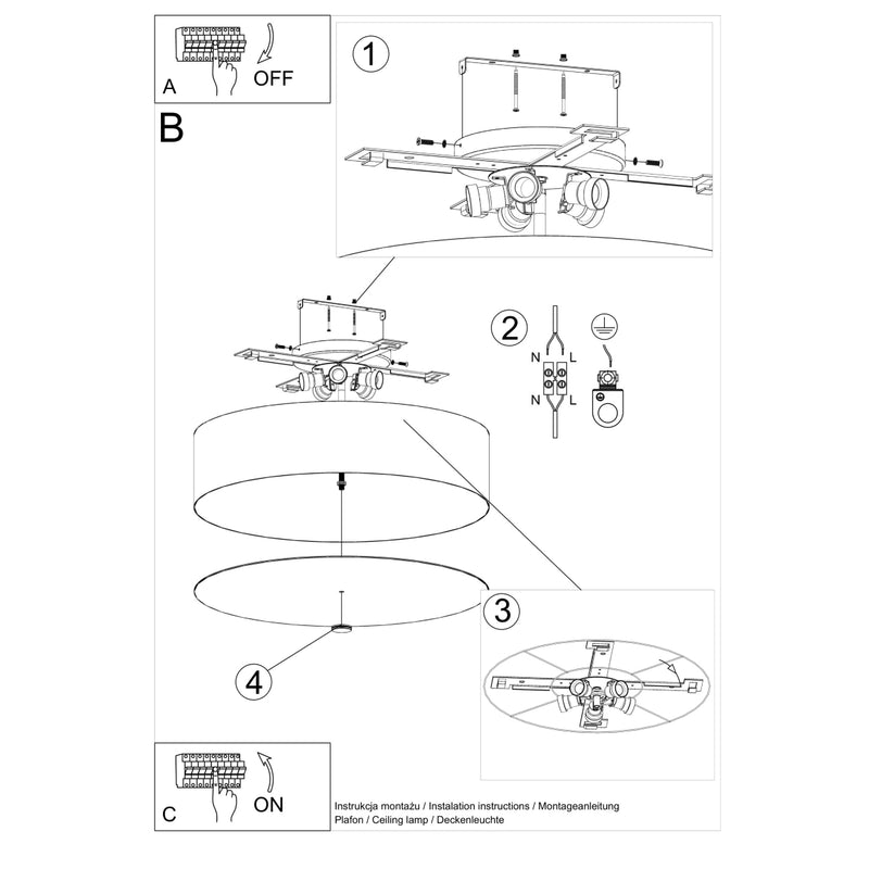 Ceiling light SKALA 60 black