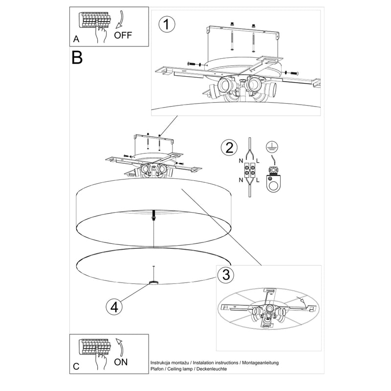 Ceiling light SKALA 70 black