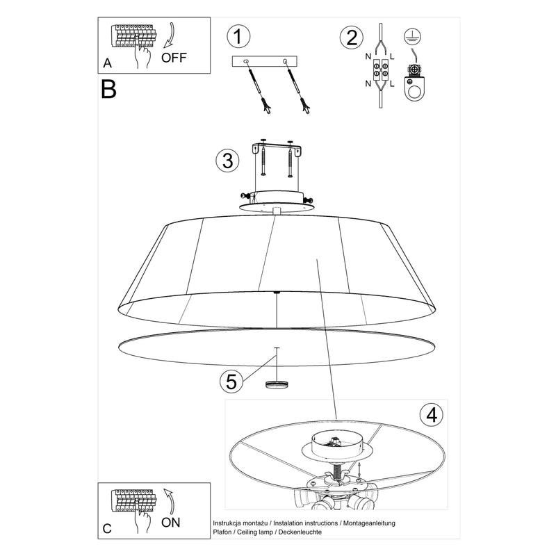 Plafondlamp VEGA 70 wit