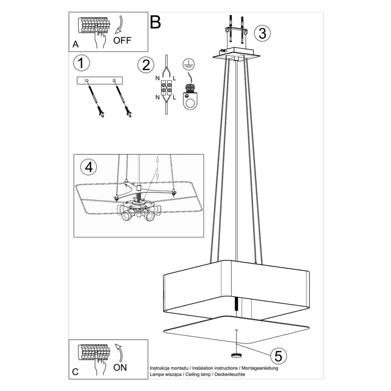 Chandelier LOKKO 55 white