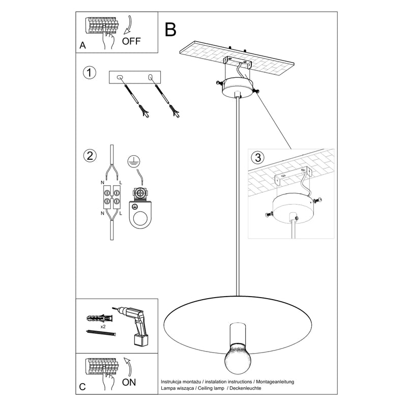 FLAVIO hanging light white