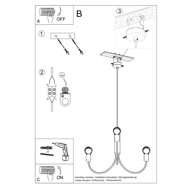 Chandelier PICCOLO 5 black