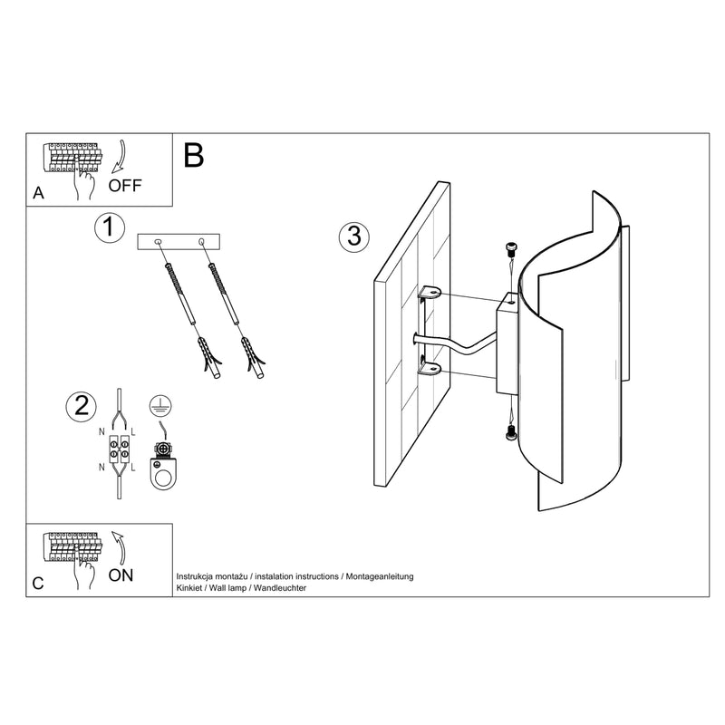 Wandlamp IMPACT zwart