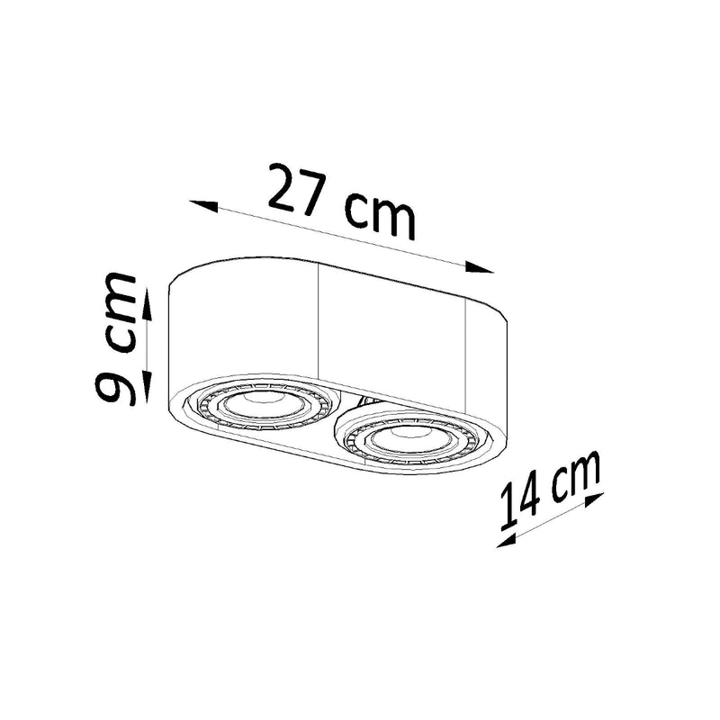 Plafondlamp BASIC 2 beton