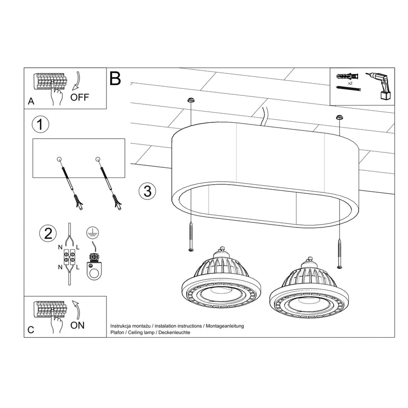 Plafondlamp BASIC 2 beton