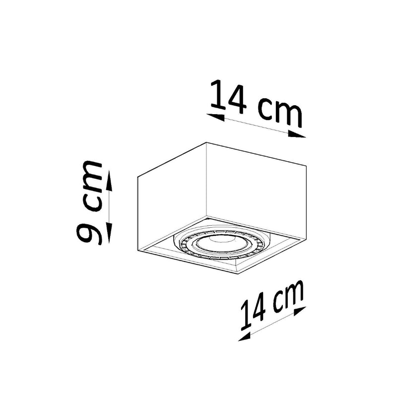 Deckenleuchte QUATRO 1 Beton