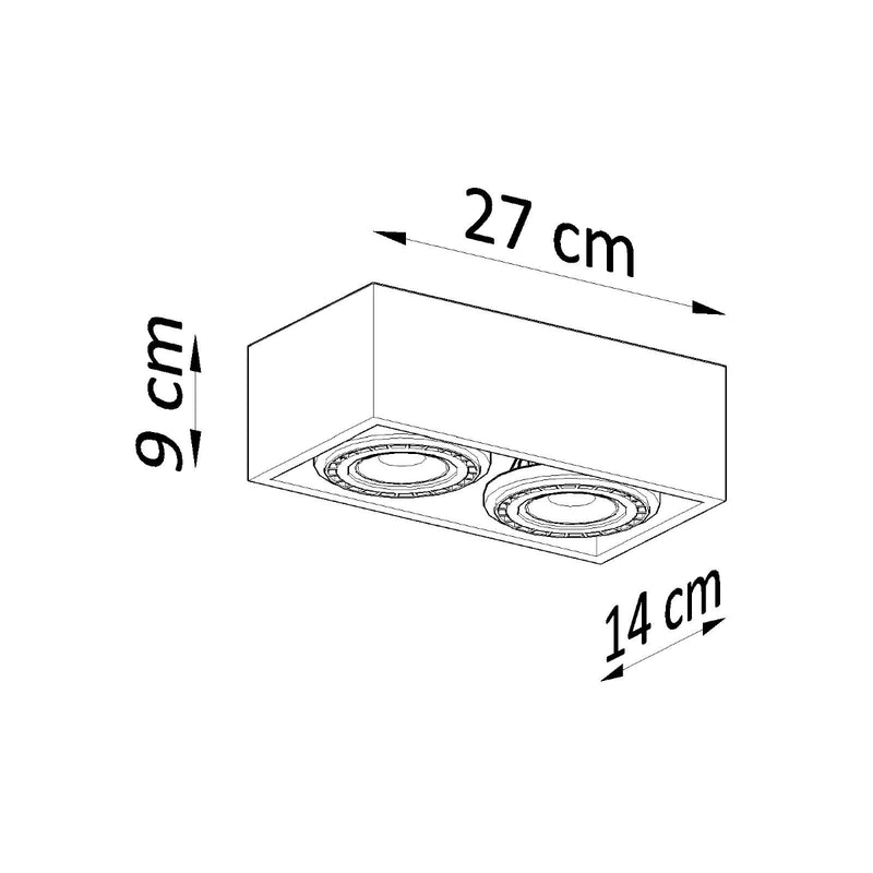 Deckenleuchte QUATRO 2 Beton