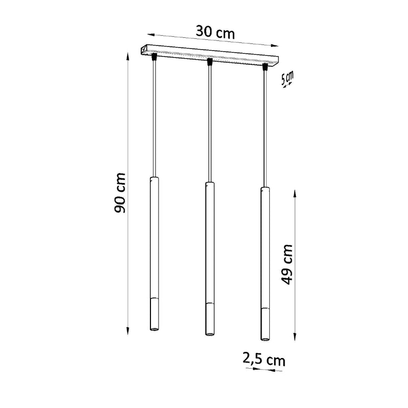 MOZAICA 3L hanging light black/chrome