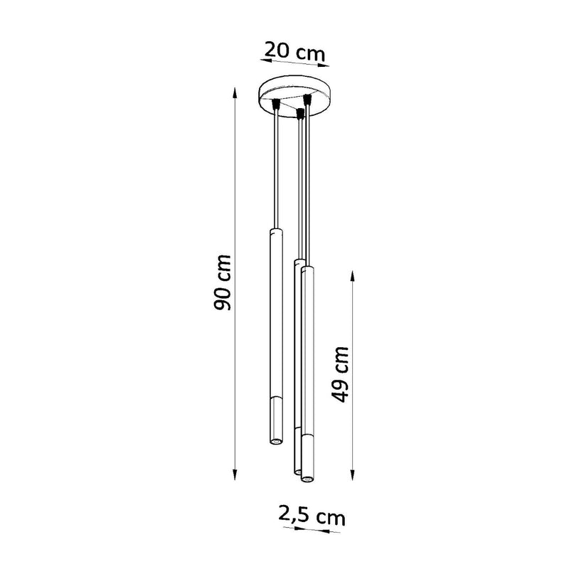 MOZAICA 3P hanglamp zwart/chroom