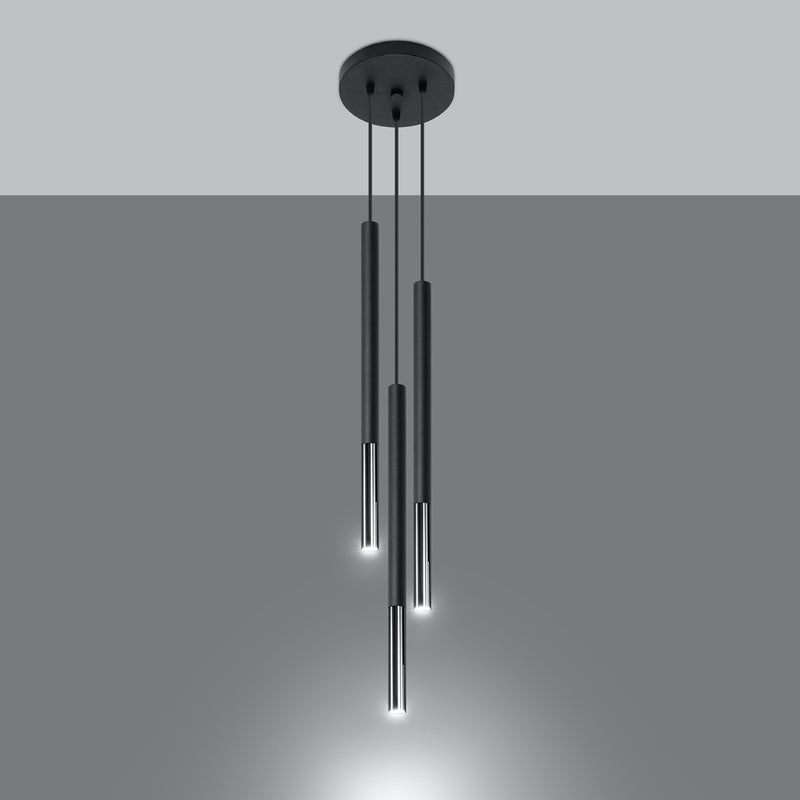 MOZAICA 3P hanging light black/chrome