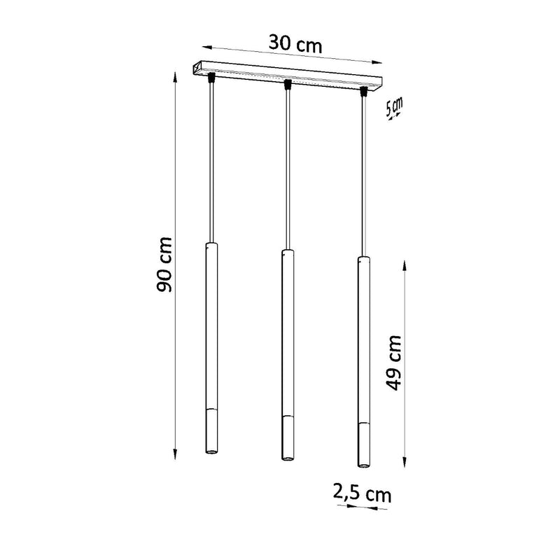 MOZAICA 3L hanglamp zwart/koper