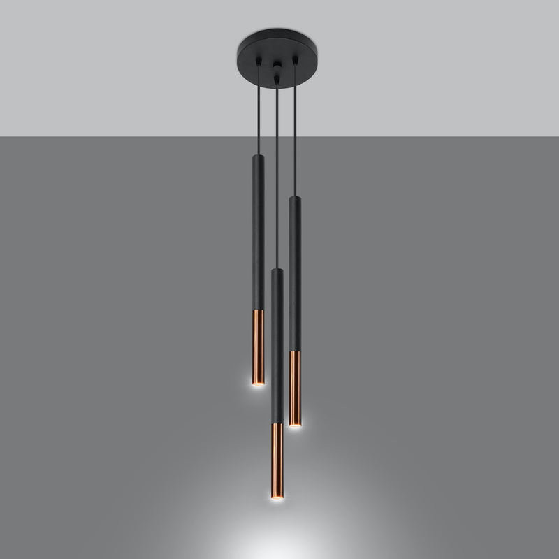 MOZAICA 3P hanging light black/copper