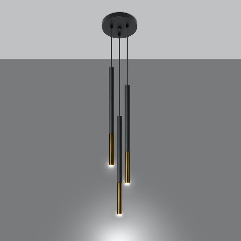 MOZAICA 3P hanglamp zwart/goud