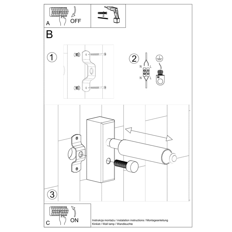 Wandlamp EYETECH 1 zwart