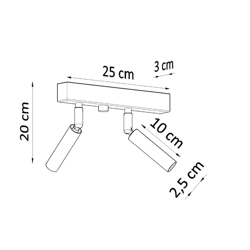 Plafondlamp EYETECH 2 zwart