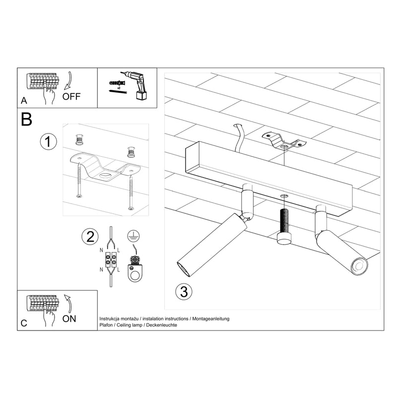 Plafondlamp EYETECH 2 zwart