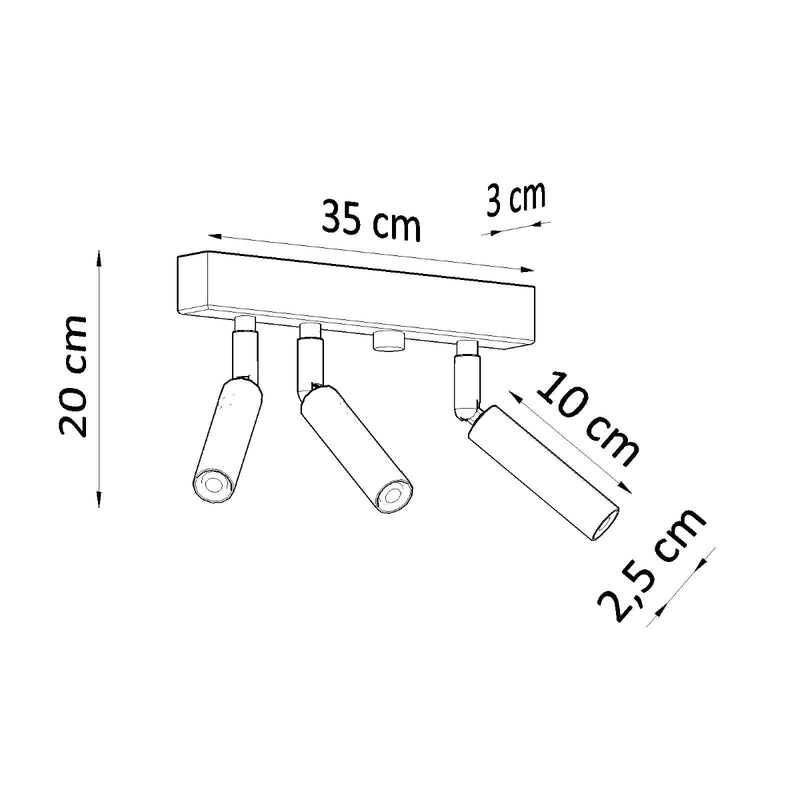 Plafondlamp EYETECH 3 zwart