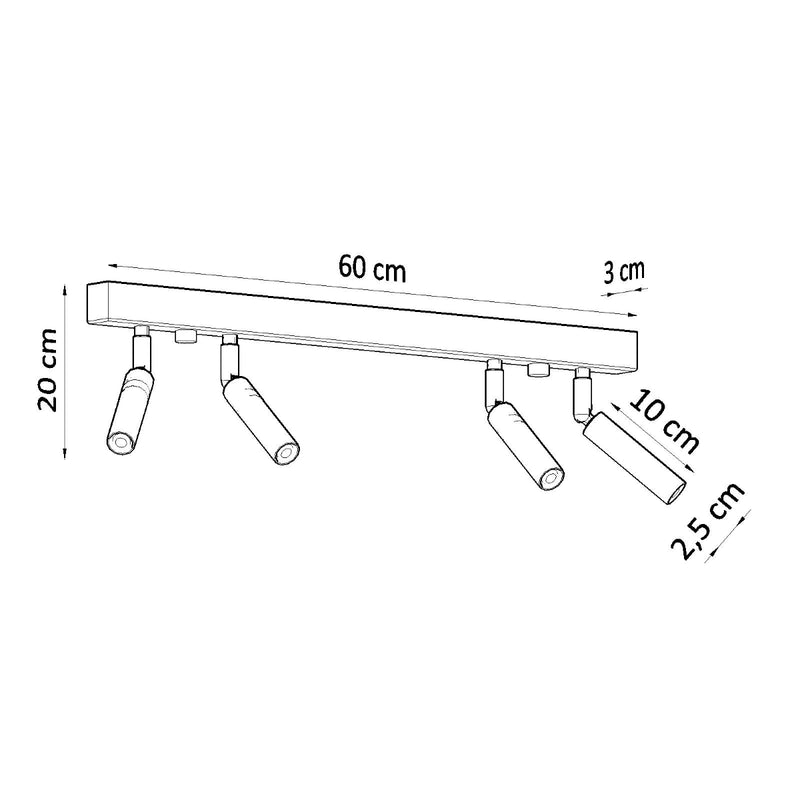 Plafondlamp EYETECH 4 zwart