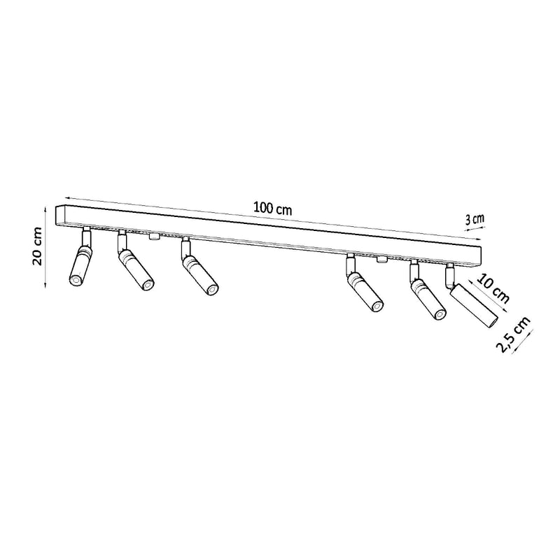 Plafondlamp EYETECH 6 zwart