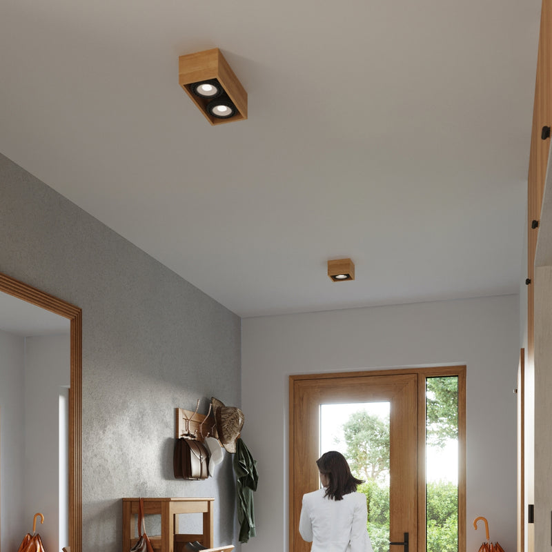 Ceiling light QUATRO 1 natural wood