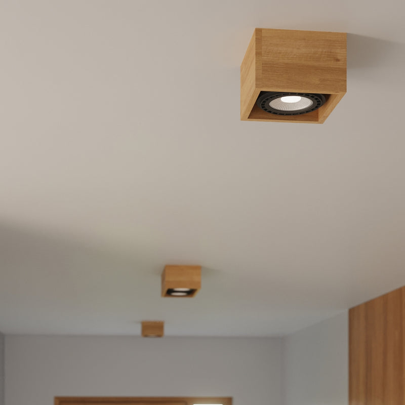 Ceiling light QUATRO 1 natural wood