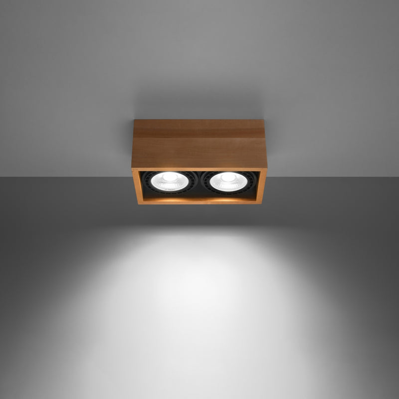 Ceiling light QUATRO 2 natural wood