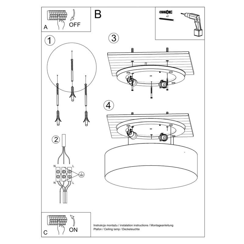 Plafondlamp ARENA 55 wit