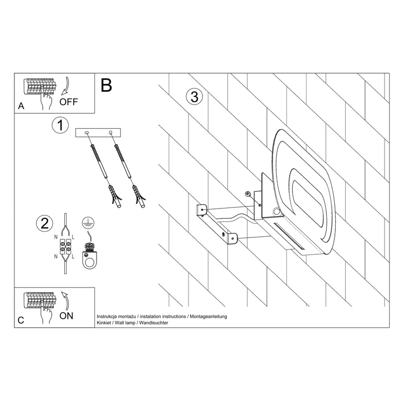 SACCON wandlamp wit