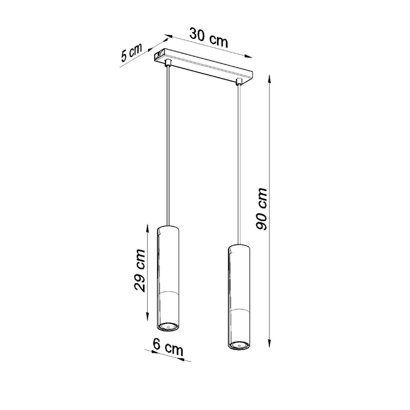 LOOPEZ 2 hanglamp zwart/chroom