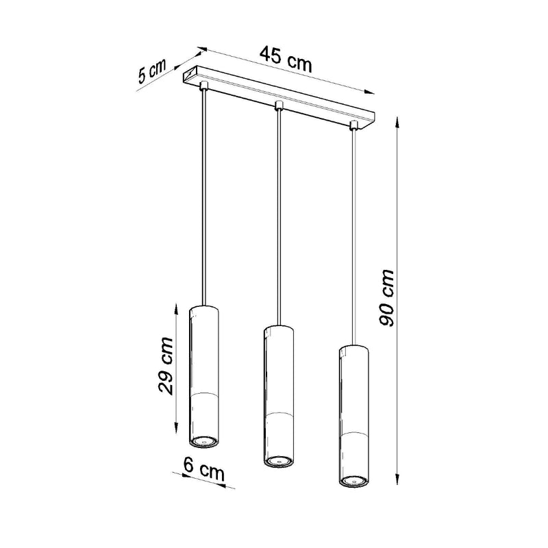 LOOPEZ 3L hanglamp zwart/chroom