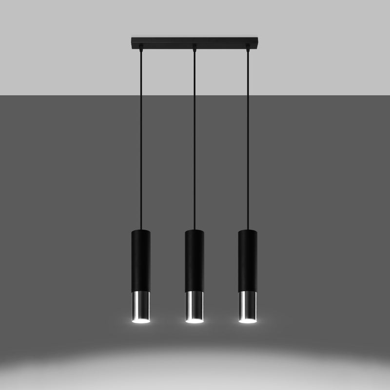 LOOPEZ 3L hanging light black/chrome