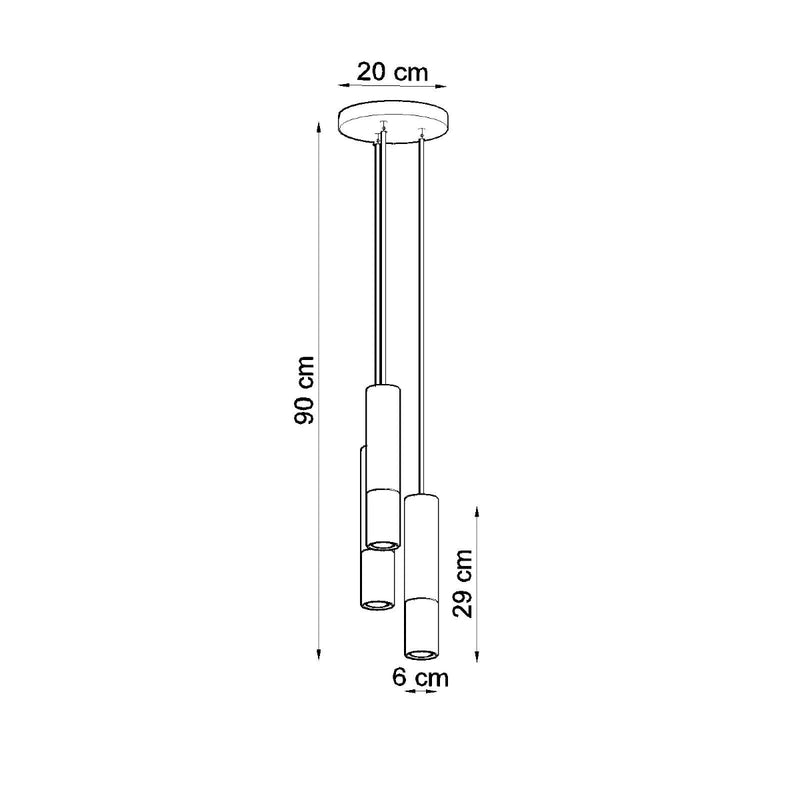 LOOPEZ 3P hanglamp zwart/chroom