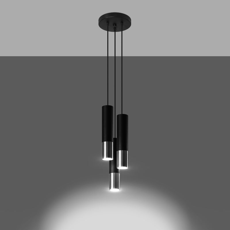 LOOPEZ 3P hanging light black/chrome