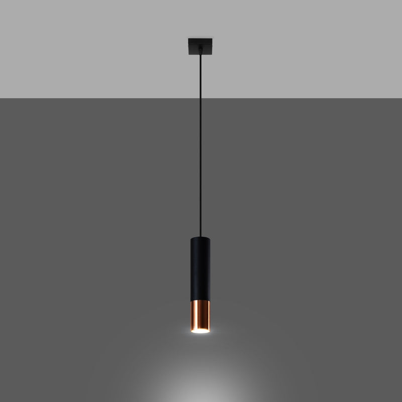 LOOPEZ 1 hanglamp zwart/koper