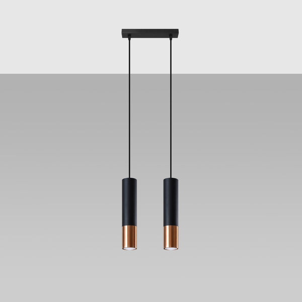 LOOPEZ 2 hanging light black/copper