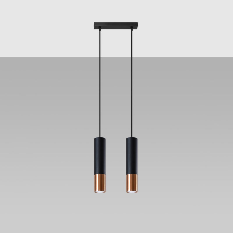 LOOPEZ 2 hanging light black/copper