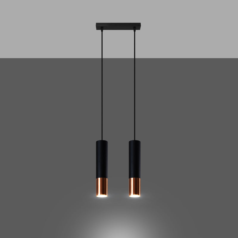 LOOPEZ 2 hanging light black/copper