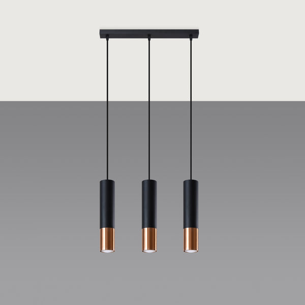 LOOPEZ 3L hanging light black/copper