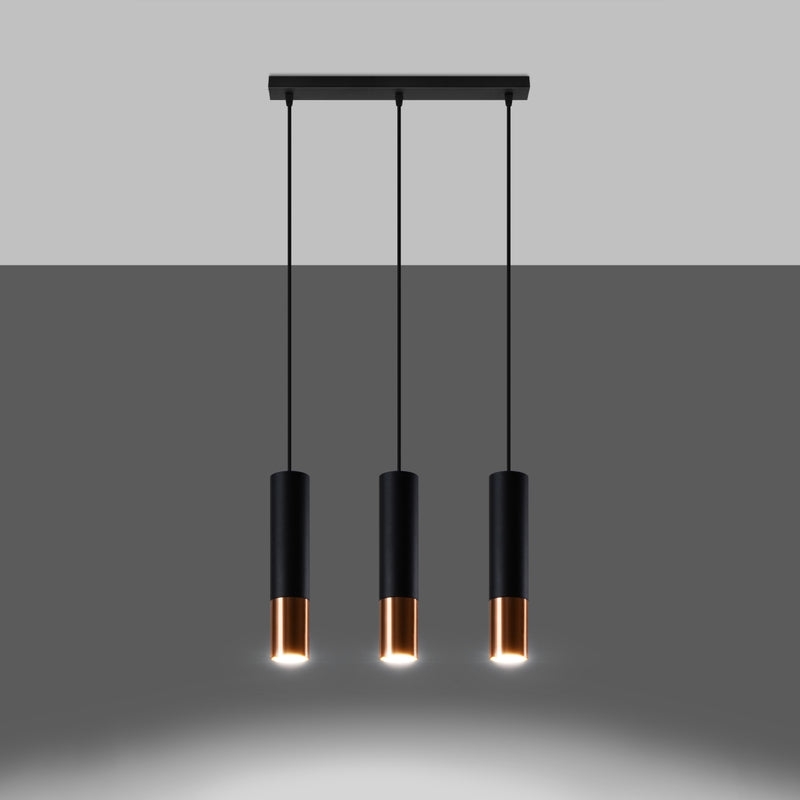 LOOPEZ 3L hanging light black/copper